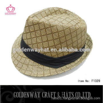 High Quality Custom Fedora Hat with Black Ribbon